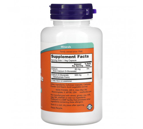 Глюкарат кальция Now Foods Calcium D-Glucarate 90 вег капс