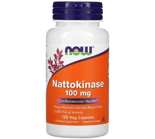 Наттокіназа для підтримки серцево-судинної системи Now Foods Nattokinase 100 мг 120 вег капс