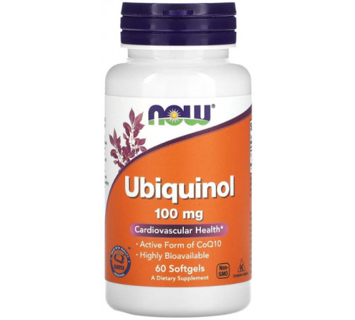 Убіхінол Now Foods Ubiquinol 100 мг 60 гелевих капсул