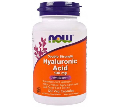Гіалуронова кислота  Now Foods Hyaluronic Acid 100 мг 120 капсул