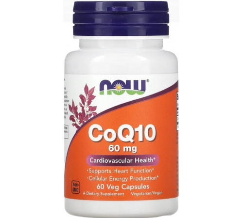 Коензим Q10 для сердця Now Foods CoQ10 60 мг 60 вег капс