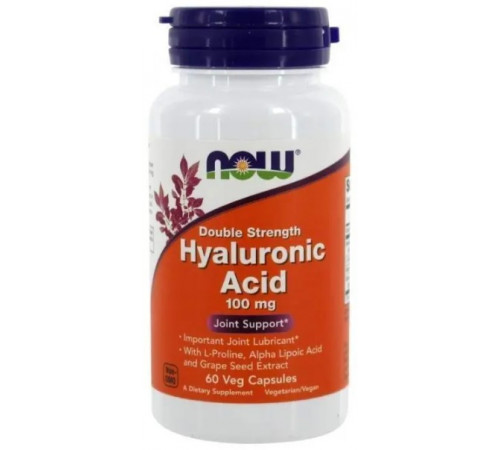 Гіалуронова кислота Now Foods Hyaluronic Acid 100 мг 60 капсул