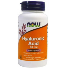 Гіалуронова кислота + МСМ Now Foods Hyaluronic Acid 50 мг 60 капсул