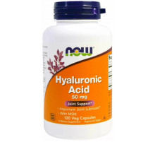 Гіалуронова кислота + МСМ Now Foods Hyaluronic Acid With MSM 50 мг 120 вег капсул