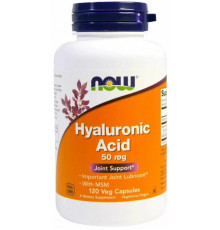 Гіалуронова кислота + МСМ Now Foods Hyaluronic Acid With MSM 50 мг 120 вег капсул