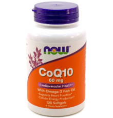 Коензим Q10 + Омега Now Foods CoQ10 with Omega-3 Fish Oil 60 мг 120 капсул