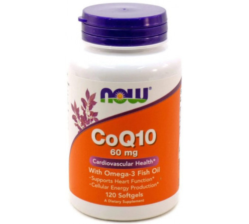 Коэнзим Q10 + Омега Now Foods CoQ10 with Omega-3 Fish Oil 60 мг 120 капсул