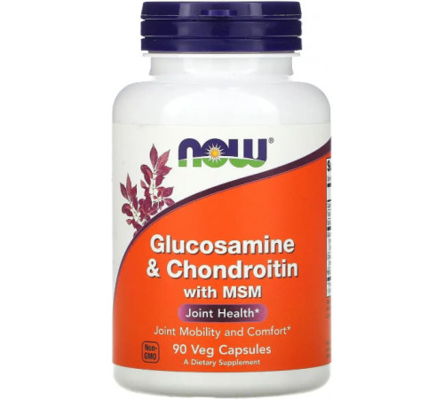 Глюкозамин и хондроитин с MСM Now Foods Glucosamine & Chondroitin with MSM 90 капс