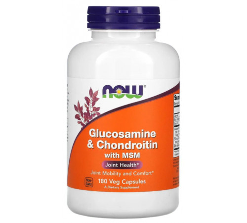 Глюкозамін та хондроїтин з MСM Now Foods Glucosamine & Chondroitin with MSM 180 капс
