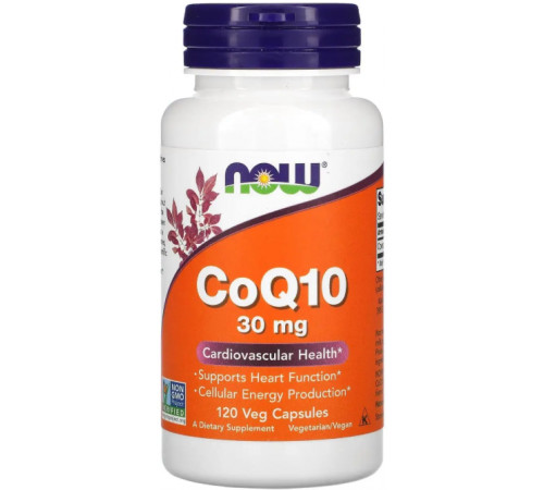 Коензим Q10 для серця та судин Now Foods CoQ10 30 мг 120 вег капс