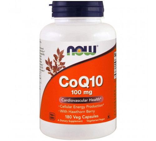 Коензим Q10 Now Foods CoQ10 100 мг 180 вегетаріанських капсул