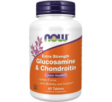 Глюкозамін та хондроїтин для суглобів Now Foods  Glucosamine & Chondroitin 60 таб