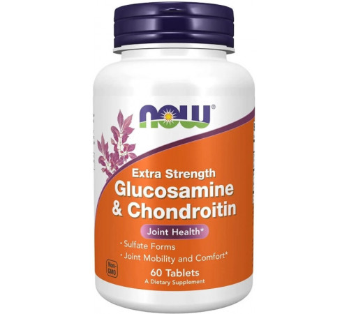 Глюкозамін та хондроїтин для суглобів Now Foods  Glucosamine & Chondroitin 60 таб