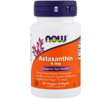 Астаксантин Now Foods Astaxanthin 4 мг 60 вег гел капс