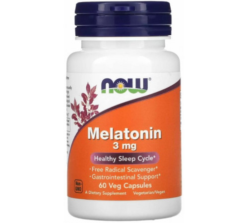 Мелатонін Now Foods Melatonin 3 мг 60 вегетаріанських капсул
