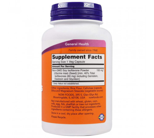 Соевые изофлавоны Now Foods Soy Isoflavones 120 капс