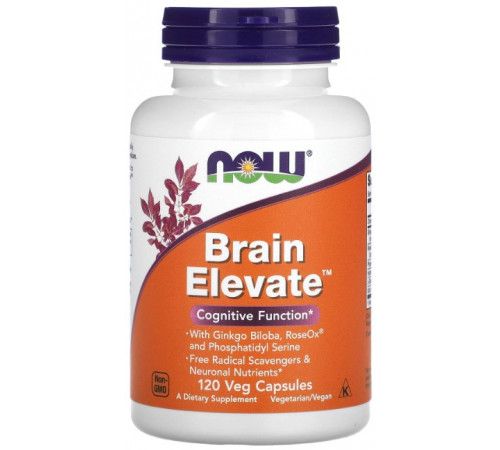 Вітаміни для пам'яті Now Foods Brain Elevate 120 вегетаріанських капсул