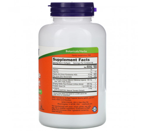 Підтримка простати Now Foods Prostate Support 180 гелевих капсул