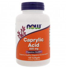 Каприлова кислота Now Foods Caprylic Acid 600 мг 100 капсул