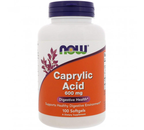 Каприлова кислота Now Foods Caprylic Acid 600 мг 100 капсул