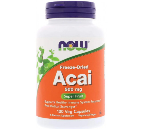 Екстракт ягід асаї Now Foods Acai 500 мг 100 вег капс