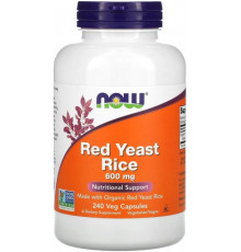 Червоний дріжджовий рис Now Foods Red Yeast Rice 600 мг 240 вег капс