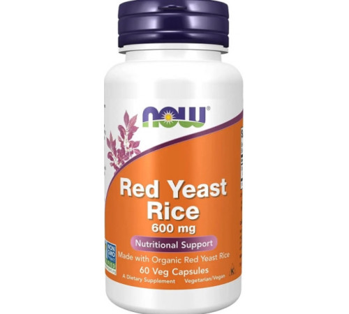 Червоний дріжджовий рис Now Foods Red Yeast Rice 600 мг 60 капс
