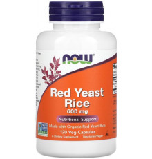 Червоний дріжджовий рис Now Foods Red Yeast Rice 600 мг 120 вег капсул
