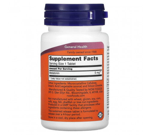 Мелатонин для сна Now Foods Melatonin 5 мг 120 таб