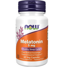 Мелатонін для сну Now Foods Melatonin 5 мг 60 вег капс
