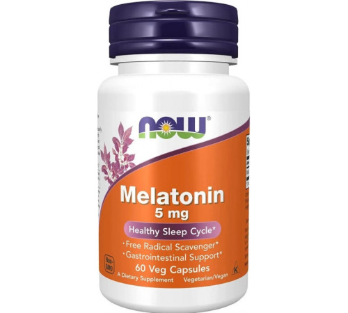 Мелатонін для сну Now Foods Melatonin 5 мг 60 вег капс