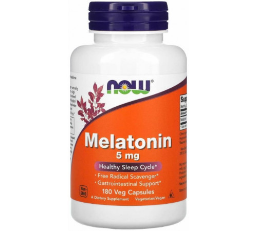 Мелатонін Now Foods Melatonin 5 мг 180 вегетаріанських капсул