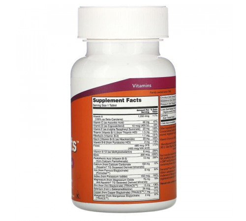 Мультивитамины и минералы Now Foods Daily Vits 100 таб
