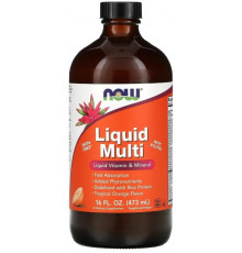 Мультивітаміни без заліза Now Foods  Liquid Multi 473 мл апельсин