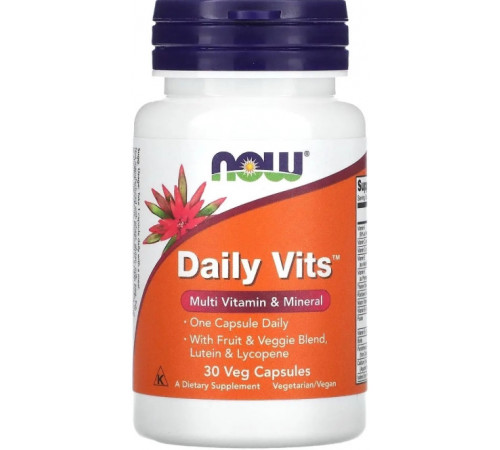 Мультивітаміни та мінерали Now Foods Daily Vits 30 вег капс