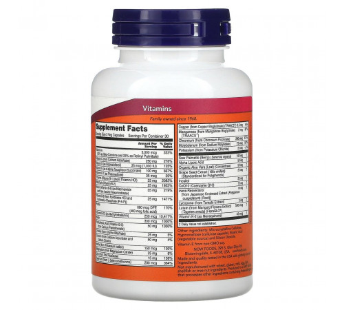 Вітаміни для чоловіків Адам Now Foods Adam Men's Multi 90 вег капс