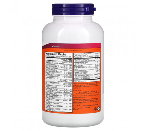 Вітаміни для чоловіків Now Foods ADAM 180 капсул