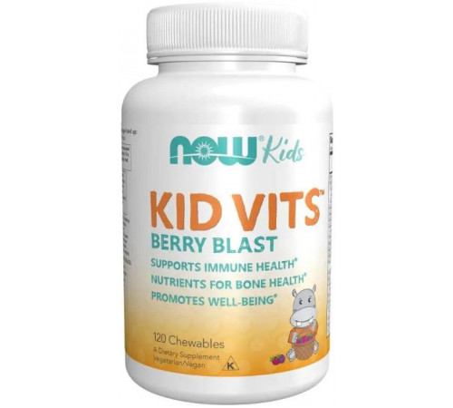 Вітаміни для дітей Now Foods Дитячі вітаміни Berry Blast Kid Vits 120 жув таб Ягоди