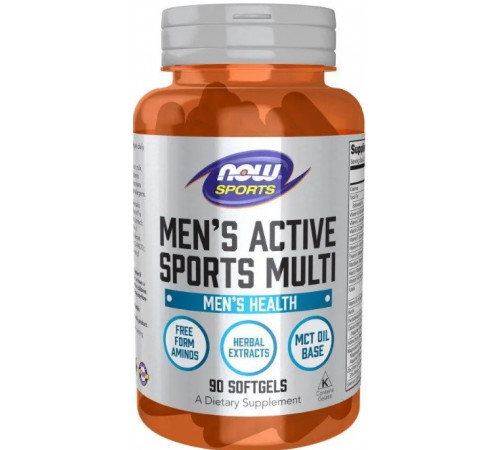 Мультивітаміни для чоловіків Now Foods Sports Men's Active Sports Multi 90 гел капс