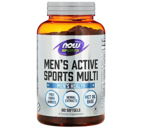 Мультивітаміни для чоловіків Now Foods Men's Active Multi 180 гелевих капсул