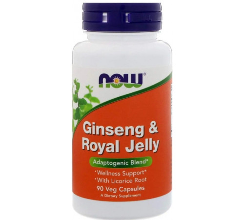 Женьшень + маточне молочко Now Foods Ginseng & Royal Jelly 90 вег капс
