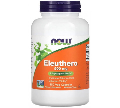Елеутерокок Now Foods Eleuthero 500 мг 250 вег капс