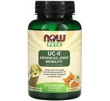 Вітаміни для собак та кішок NOW Foods Pets UC-II Advanced Joint Mobility 60 жев таб