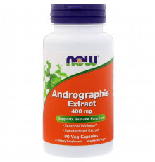 Андрографіс Now Foods Andrographis 400 мг 90 вегетаріанських капсул