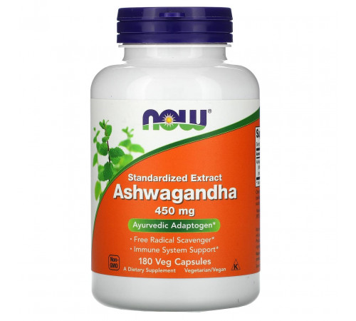 Ашваганда Now Foods Ashwagandha 180 вег капс
