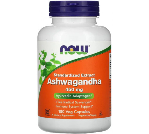 Ашваганда Now Foods Ashwagandha 180 вег капс