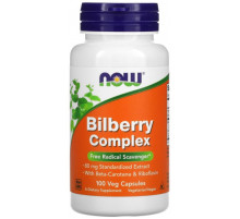 Чорниця для зору Now Foods Bilberry Complex 100 вег капсул