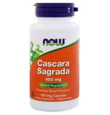 Каскара саграда  Now Foods Cascara Sagrada 450 мг 100 капсул