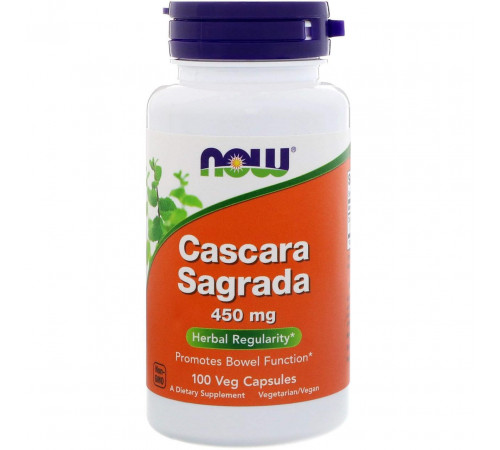 Каскара саграда  Now Foods Cascara Sagrada 450 мг 100 капсул