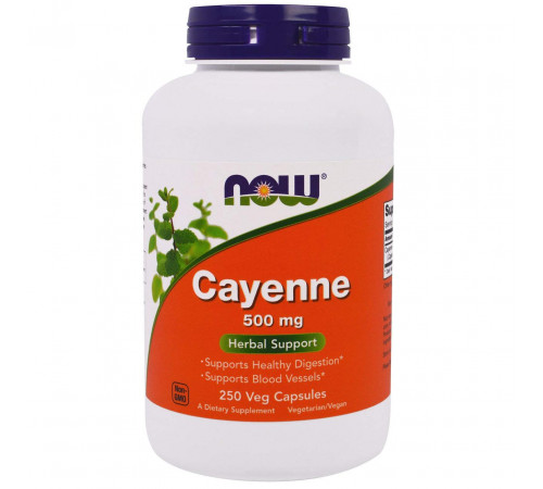 Каєнський перець Now Foods Cayenne  500 мг 250 вегетаріанських капсул